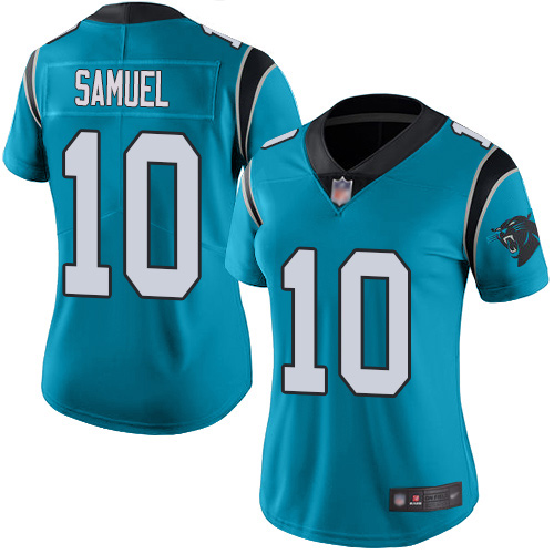 Carolina Panthers Limited Blue Women Curtis Samuel Jersey NFL Football #10 Rush Vapor Untouchable->youth nfl jersey->Youth Jersey